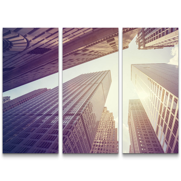 East Urban Home 3-tlg. Leinwandbilder-Set Manhattan Skyline beim